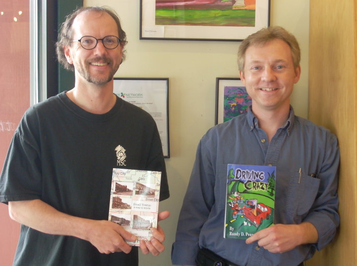 Kerry Tietsort (holding our Small Towns book) and me, holding my own