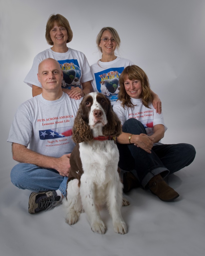 Pets Across America - From upper left, Lori Hudson, Sue Kaminga, Mark Edick, Rosalie Petrouske and Balto. Photo by Dan Carey.
